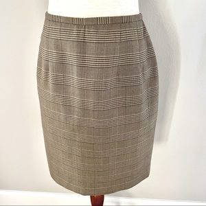 Vintage Harve’ Bernard Wool Glen Plaid Pencil Skirt Size 6